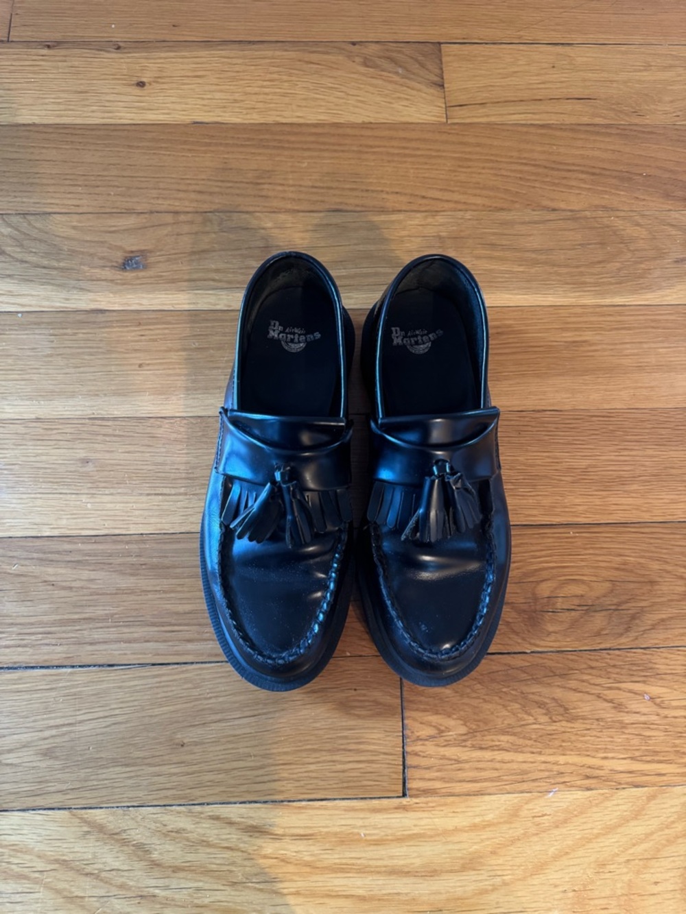 Dr. Martens Black Leather Tassel Loafers